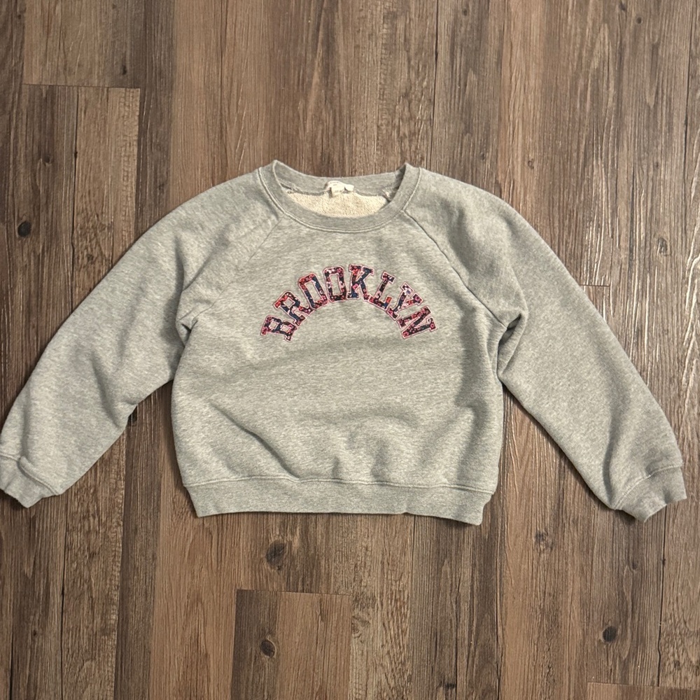Crewcuts Gray Sweater with Pink Accents